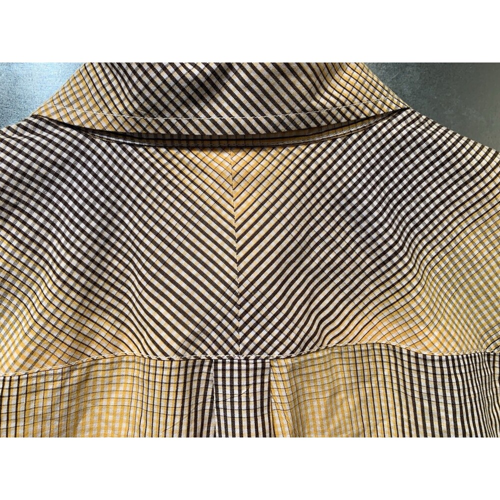 3XL Rocawear Classic Yellow/White/Brown Fade Checks Button Down Long Sleeve - Picture 15 of 16